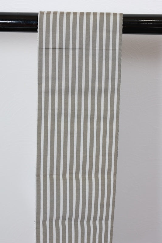 Nagoya obi (used sash), Hakata weave, Kenjo pattern, shades of gray and white, R223