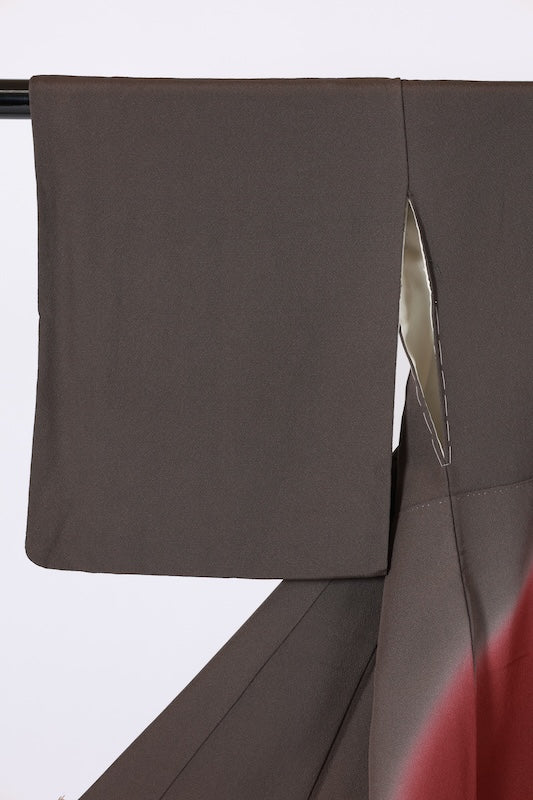 Japanese kimono used <houmongi> L-size  silk 100% /　B1477