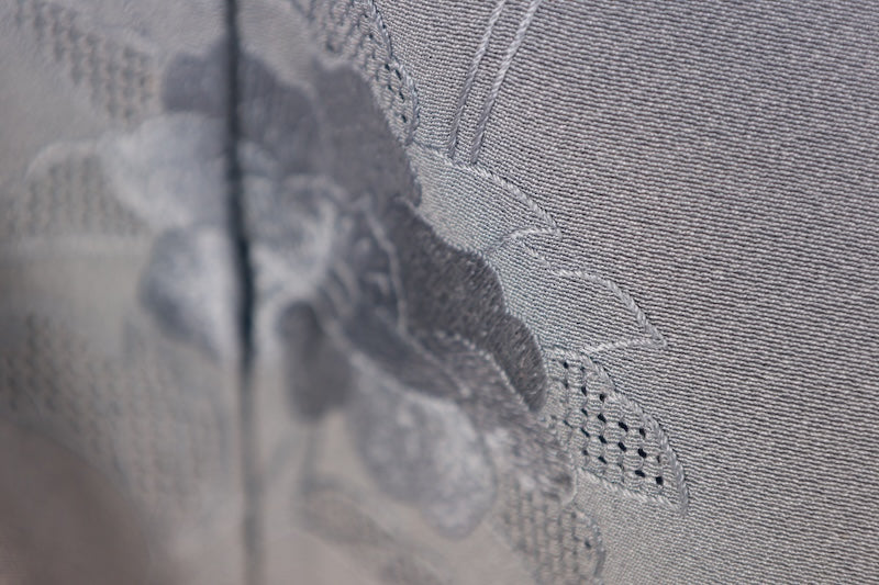 Japanese kimono used <houmongi> L-size  silk 100% /B1471