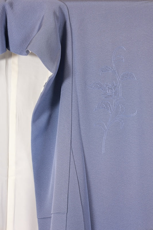 Japanese kimono used <houmongi> L-size  silk 100% /B1471