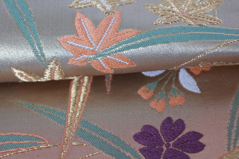 Japanese used sash belt (hukuro-obi) 100% silk  /B1001