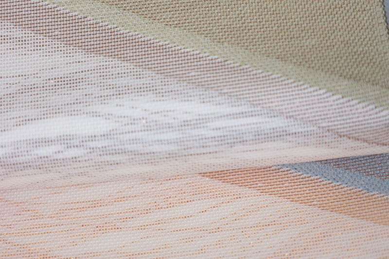 Summer obi (used sash), sheer fabric, gold, beige, blue, purple, green, diamond pattern, R218
