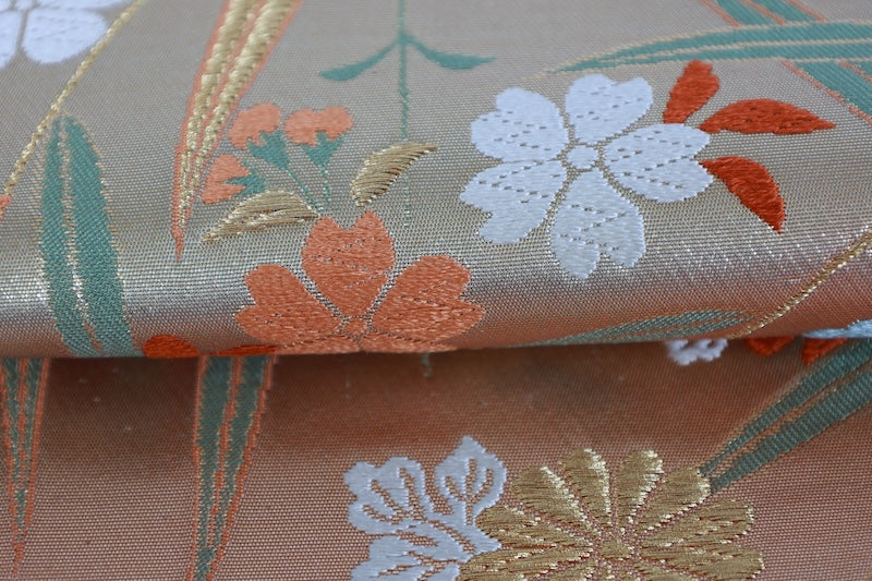 Japanese used sash belt (hukuro-obi) 100% silk  /B1001