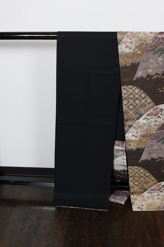 Fukuro obi (formal used sash) - Gold, Silver, Purple, Green, Red, Wave, Flower - R212
