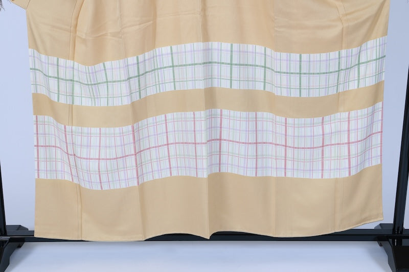 Japanese kimono used <houmongi> L-size  silk 100% /B1469