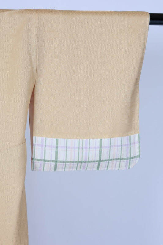 Japanese kimono used <houmongi> L-size  silk 100% /B1469