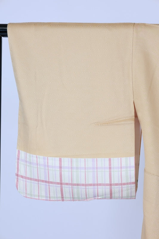 Japanese kimono used <houmongi> L-size  silk 100% /B1469