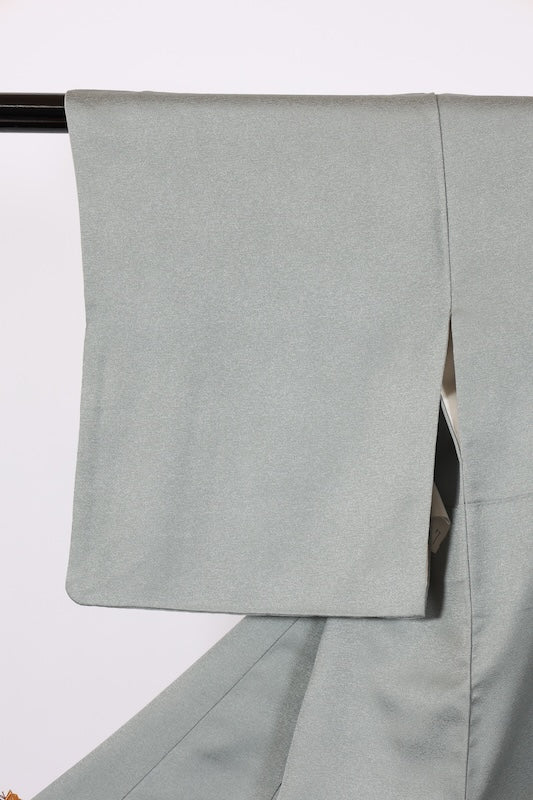 Japanese kimono used <Tsumugi> M-size  silk 100% /B767
