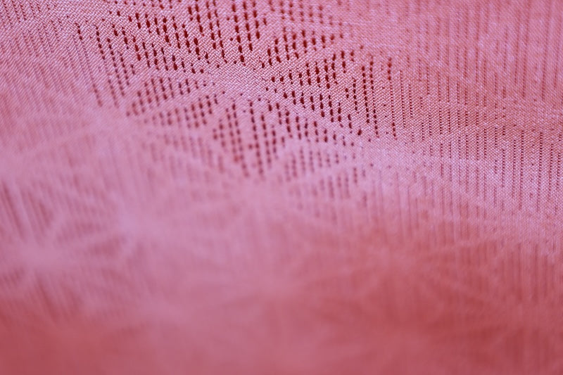 Silk fabric , shades of orange, hemp leaf pattern, R286