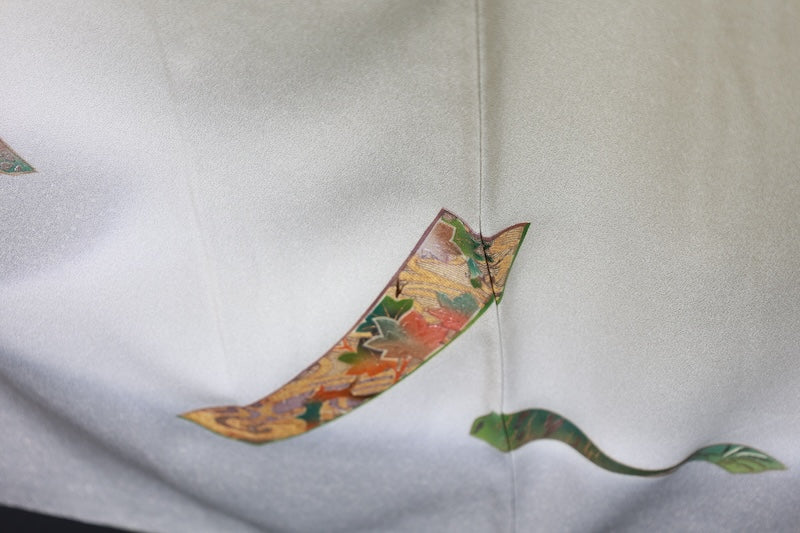 Japanese kimono used <houmongi> M-size  silk 100% /B765