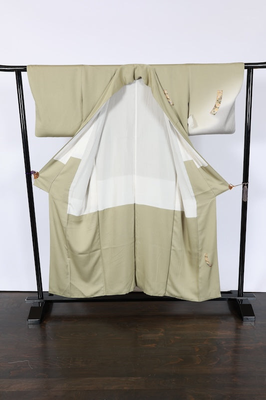 Japanese kimono used <houmongi> M-size  silk 100% /B765