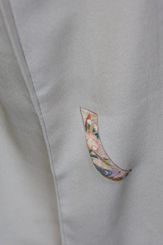 Japanese kimono used <houmongi> M-size  silk 100% /B765