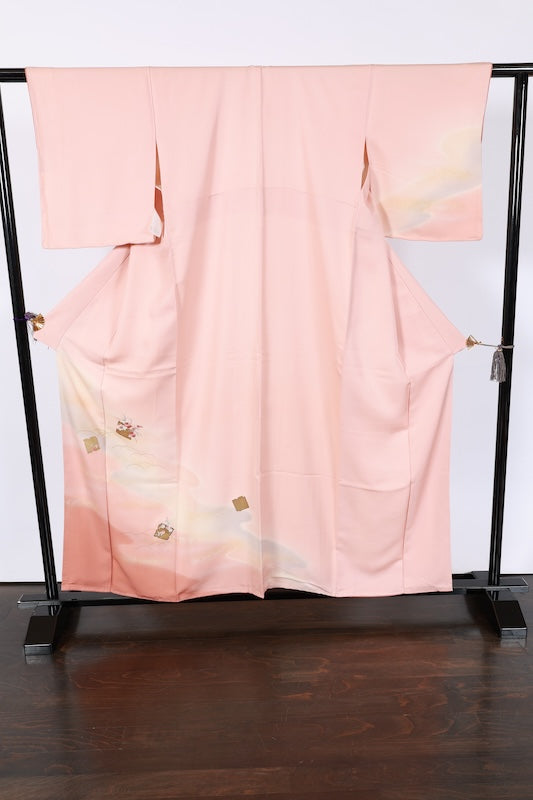 Japanese kimono Unused New <Tsukesage> L-size  silk 100% /B764