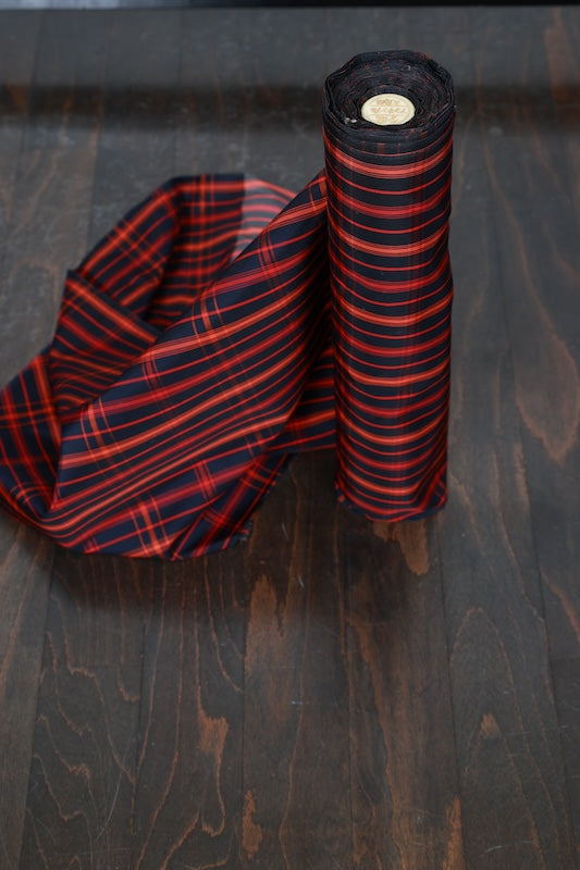 New, small patterned ensemble fabric , black and red checkered pattern, R307