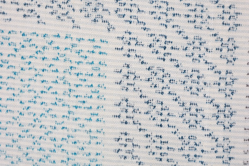 Tsumugi silk fabric used, white, blue, black, geometric pattern, handwoven.B1486