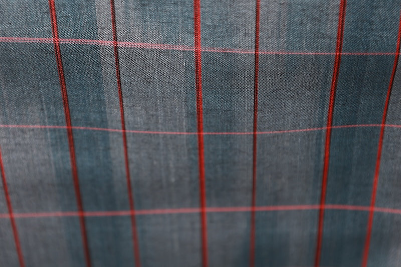 Tsumugi silk fabric , brand new, shades of blue, black, reddish-brown, light pink, handwoven, R277