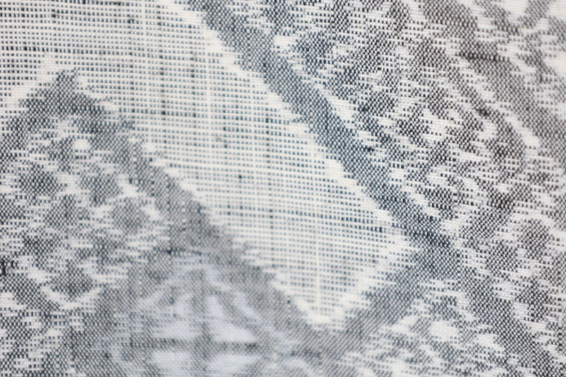Yuki Tsumugi used silk fabric, shades of gray and light purple, ikat pattern, handwoven.B1482