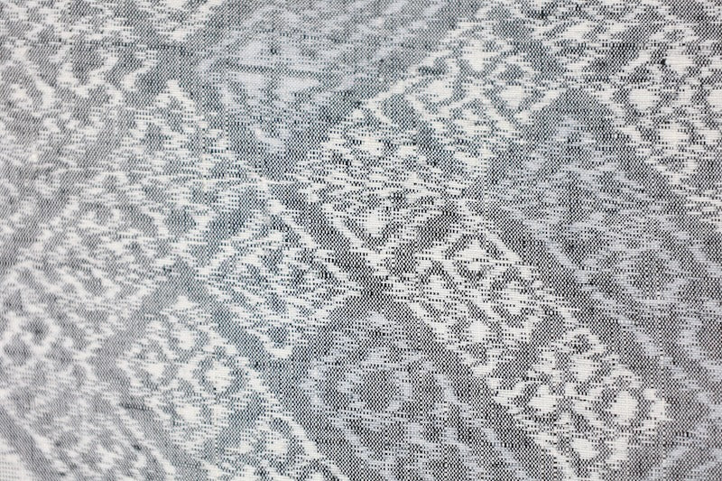 Yuki Tsumugi used silk fabric, shades of gray and light purple, ikat pattern, handwoven.B1482