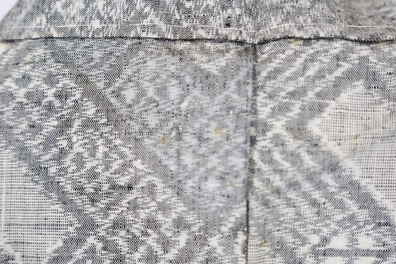 Yuki Tsumugi used silk fabric, shades of gray and light purple, ikat pattern, handwoven.B1482