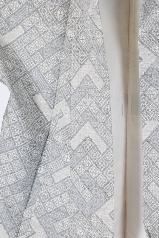 Yuki Tsumugi used silk fabric, shades of gray and light purple, ikat pattern, handwoven.B1482