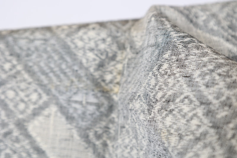Yuki Tsumugi used silk fabric, shades of gray and light purple, ikat pattern, handwoven.B1482