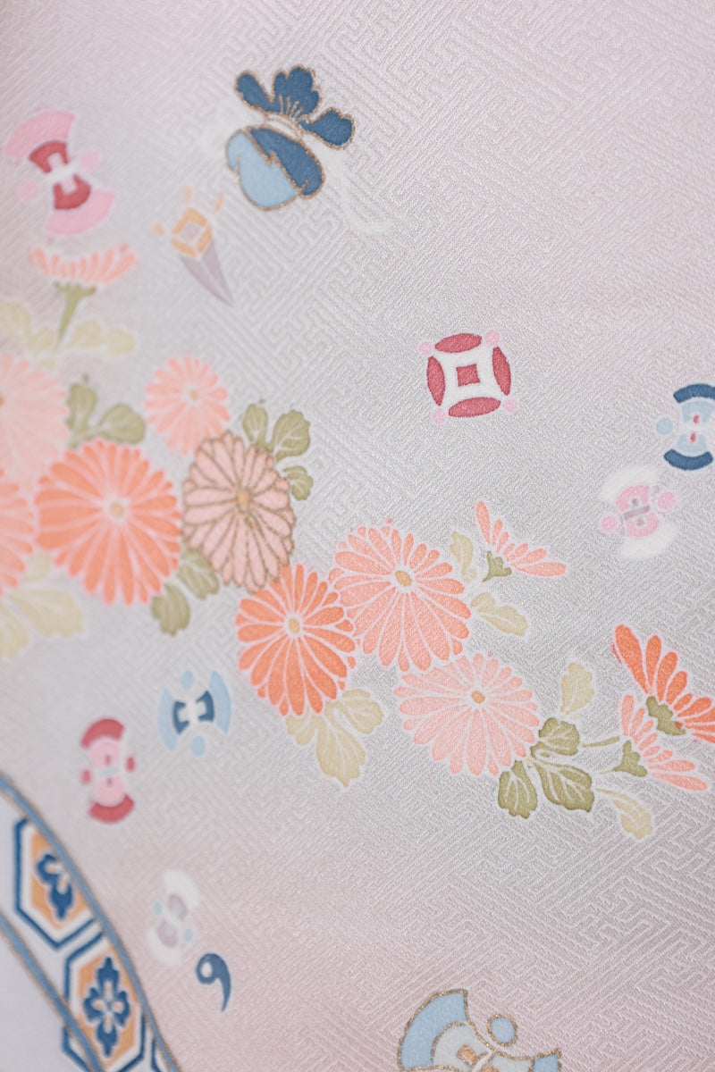 Japanese kimono used <Irotomesode> Msize  silk 100% /T520