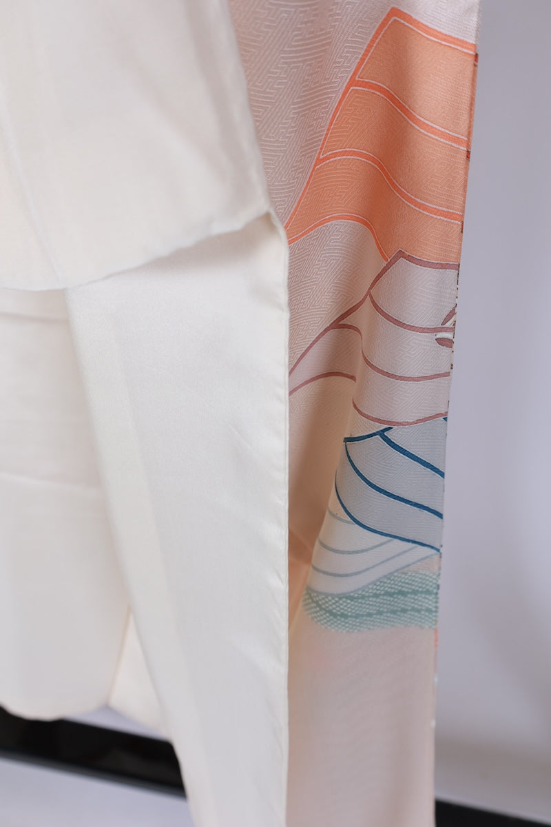 Japanese kimono used <Irotomesode> Msize  silk 100% /T520