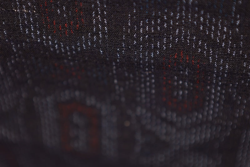 Brand new, indigo and red, geometric pattern, handwoven, R269