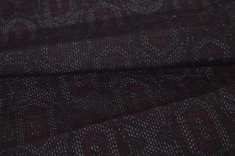 Brand new, indigo and red, geometric pattern, handwoven, R269