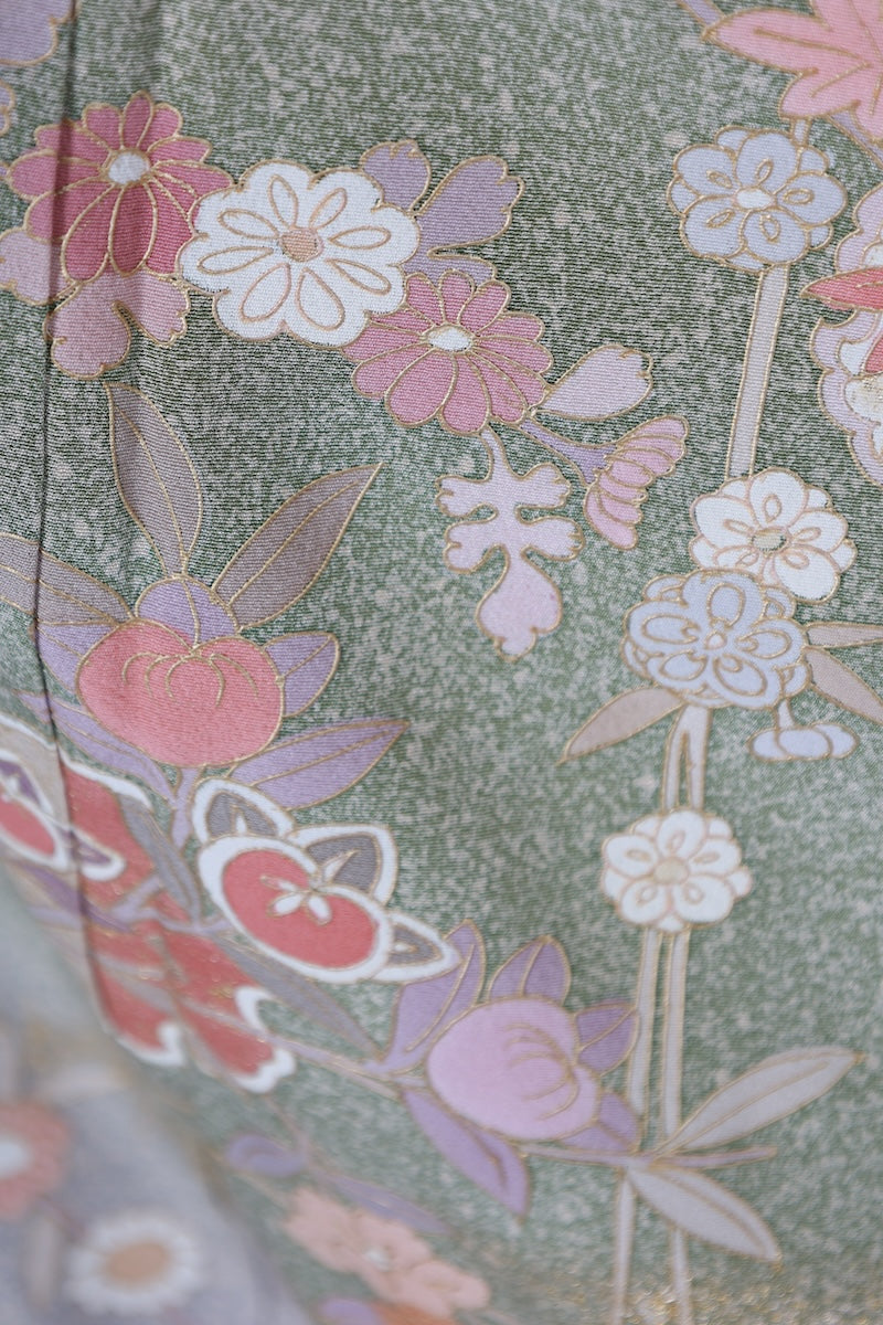 Japanese kimono used <houmongi> Msize  silk 100% /T518