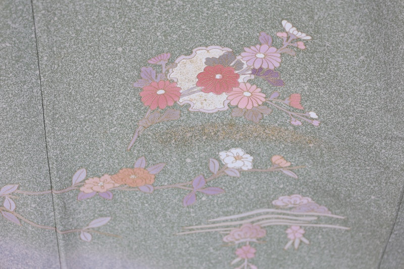 Japanese kimono used <houmongi> Msize  silk 100% /T518
