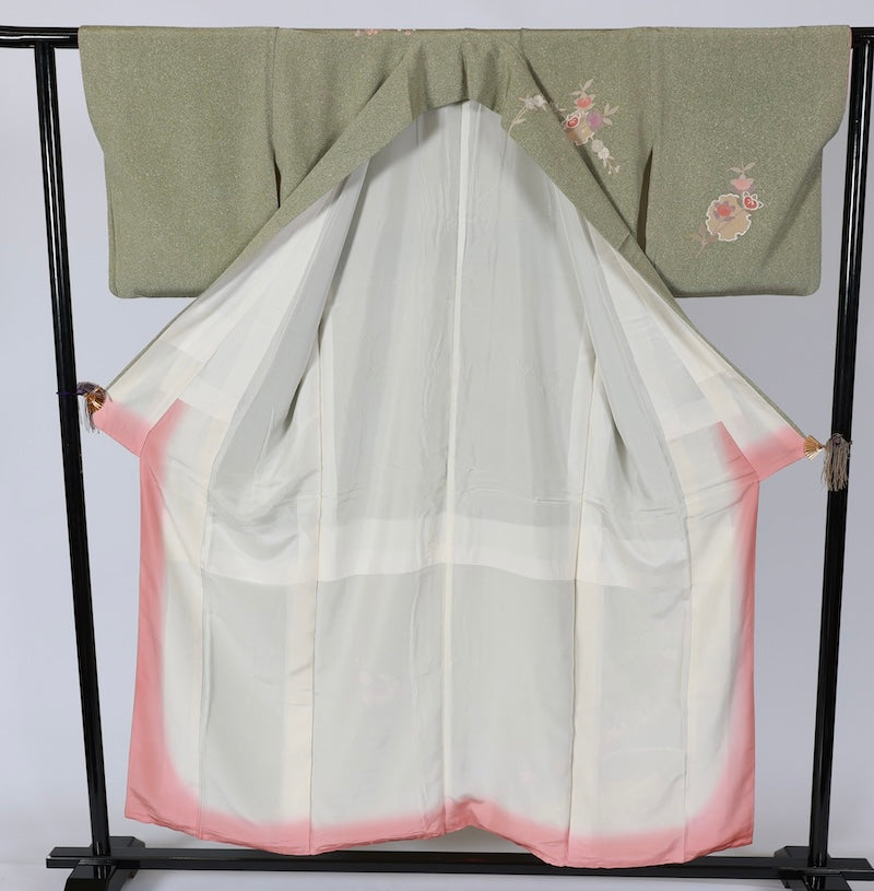 Japanese kimono used <houmongi> Msize  silk 100% /T518