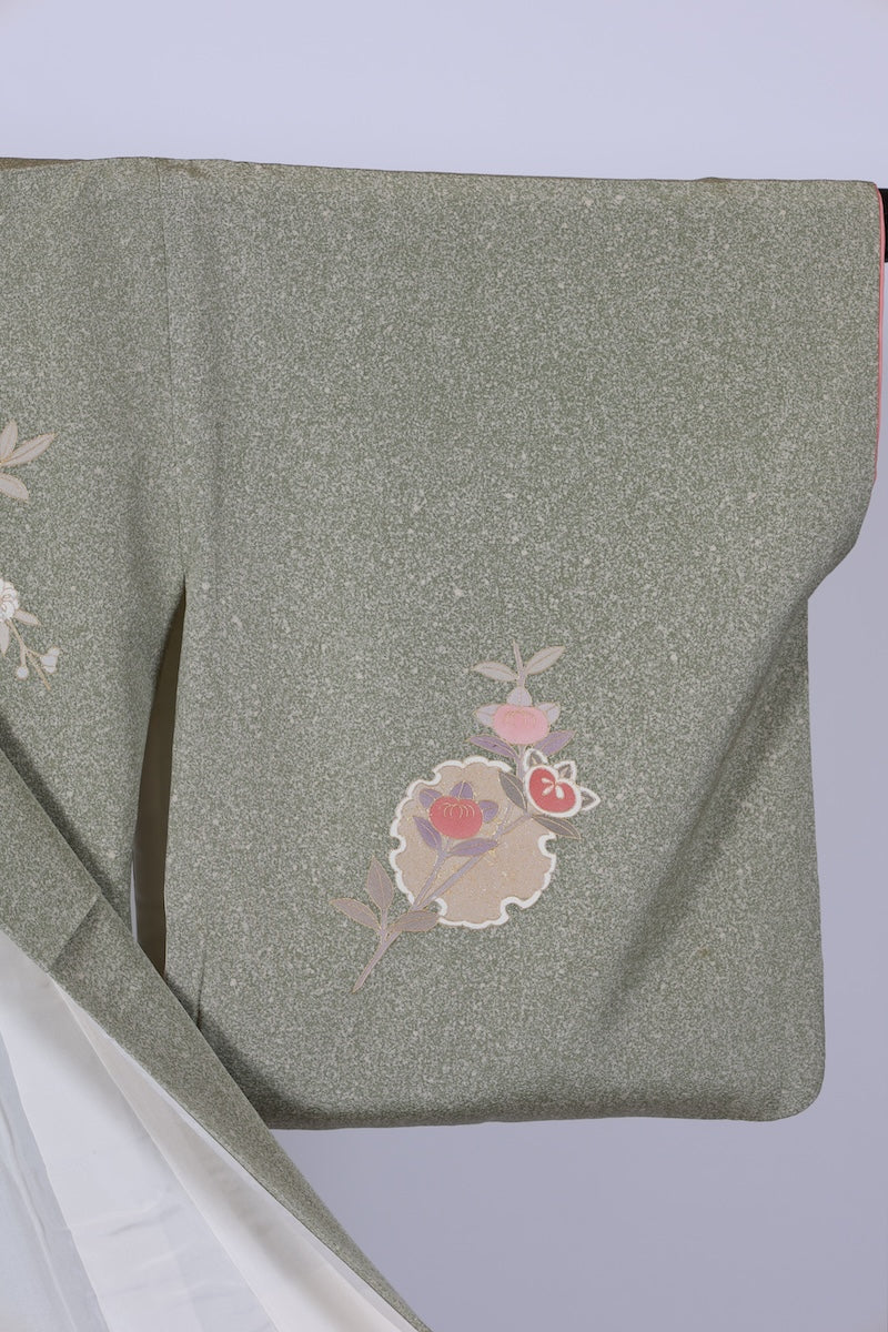 Japanese kimono used <houmongi> Msize  silk 100% /T518