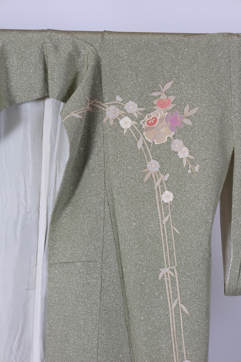 Japanese kimono used <houmongi> Msize  silk 100% /T518