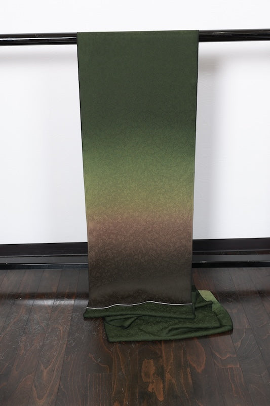 Japan kimono fabric, new, shades of green, hand-dyed, R300