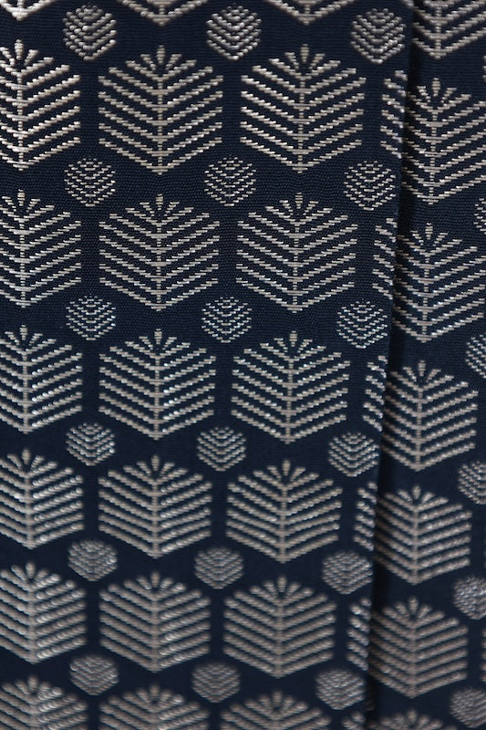 Men's Hakama used (traditional Japanese trousers) - Black with Gold and Pine Tree Design - B1529
