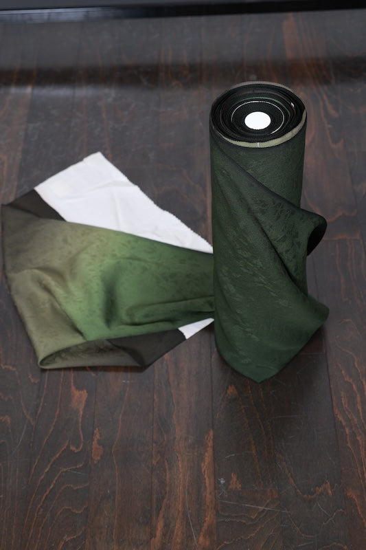 Japan kimono fabric, new, shades of green, hand-dyed, R300