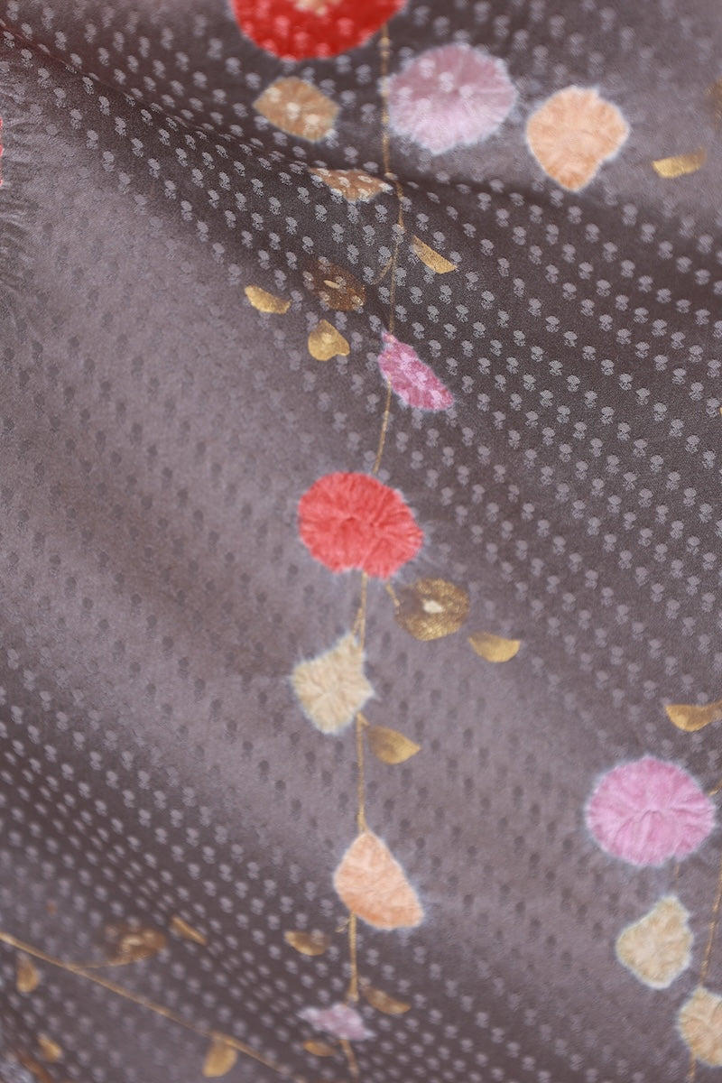 Japanese kimono used <houmongi> Lsize  silk 100% /T515