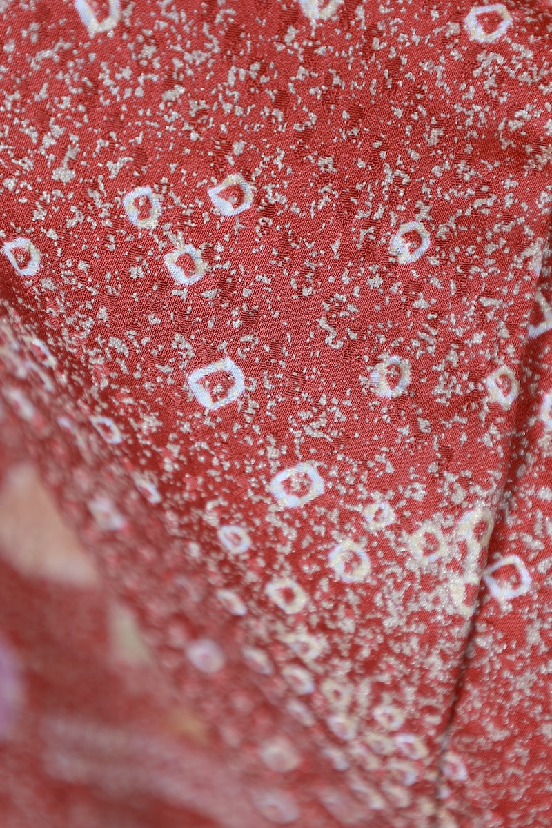 Japanese kimono used <houmongi> Lsize  silk 100% /T515