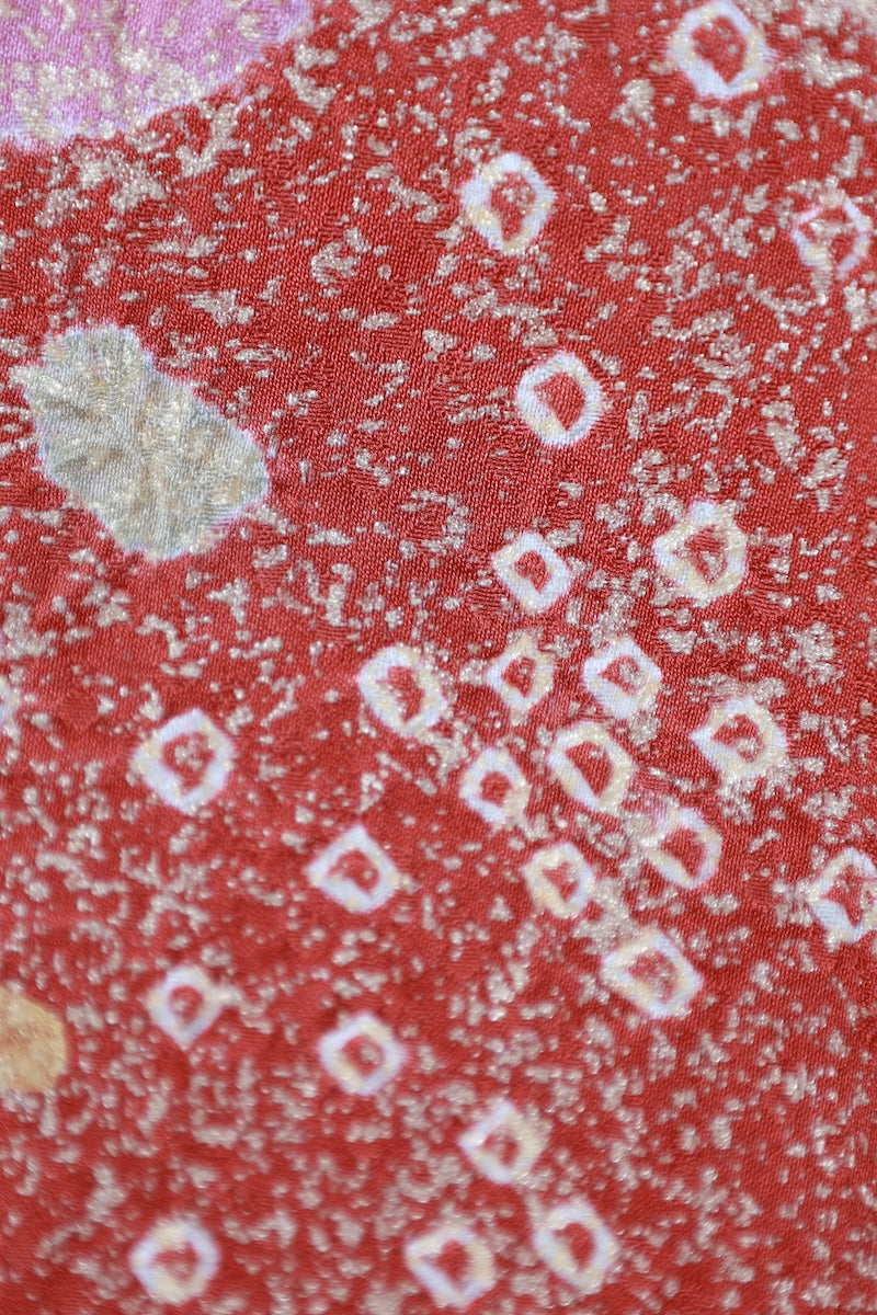 Japanese kimono used <houmongi> Lsize  silk 100% /T515