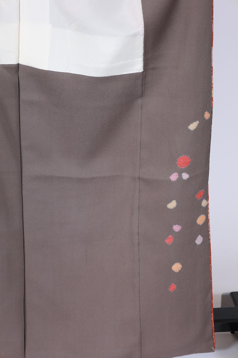 Japanese kimono used <houmongi> Lsize  silk 100% /T515