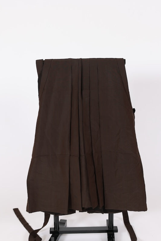 Men's Hakama used (traditional Japanese trousers) - Brown, Black, Striped, Horse Riding Style - B1535