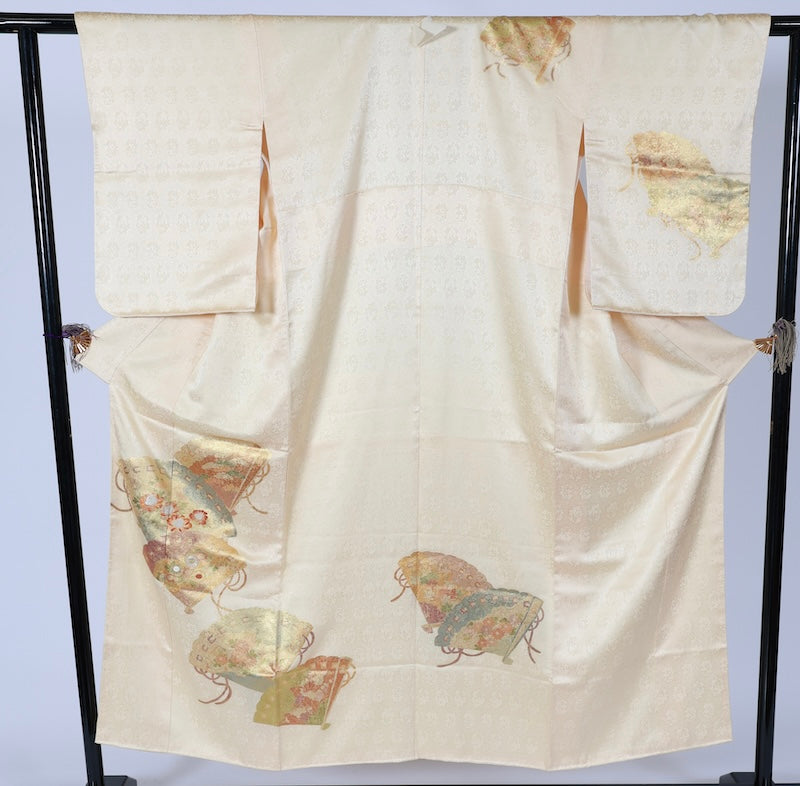 Japanese kimono used <houmongi> Msize  silk 100% /T511