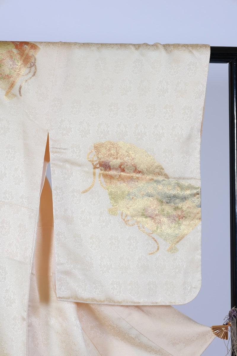 Japanese kimono used <houmongi> Msize  silk 100% /T511