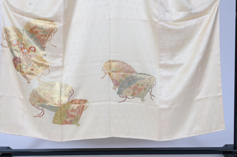 Japanese kimono used <houmongi> Msize  silk 100% /T511