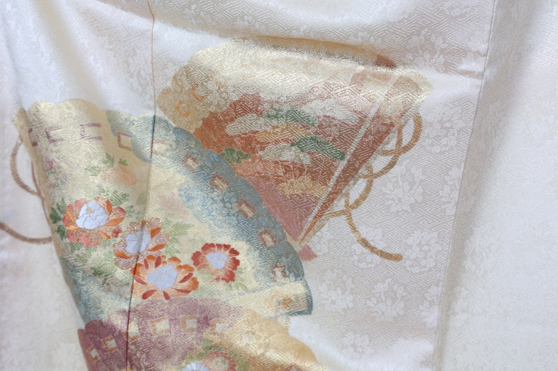 Japanese kimono used <houmongi> Msize  silk 100% /T511
