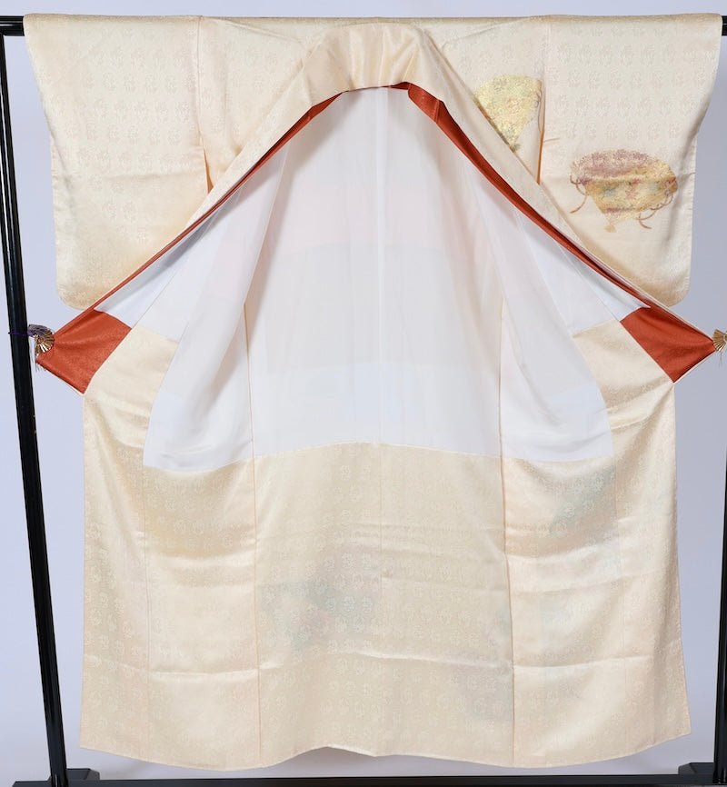 Japanese kimono used <houmongi> Msize  silk 100% /T511