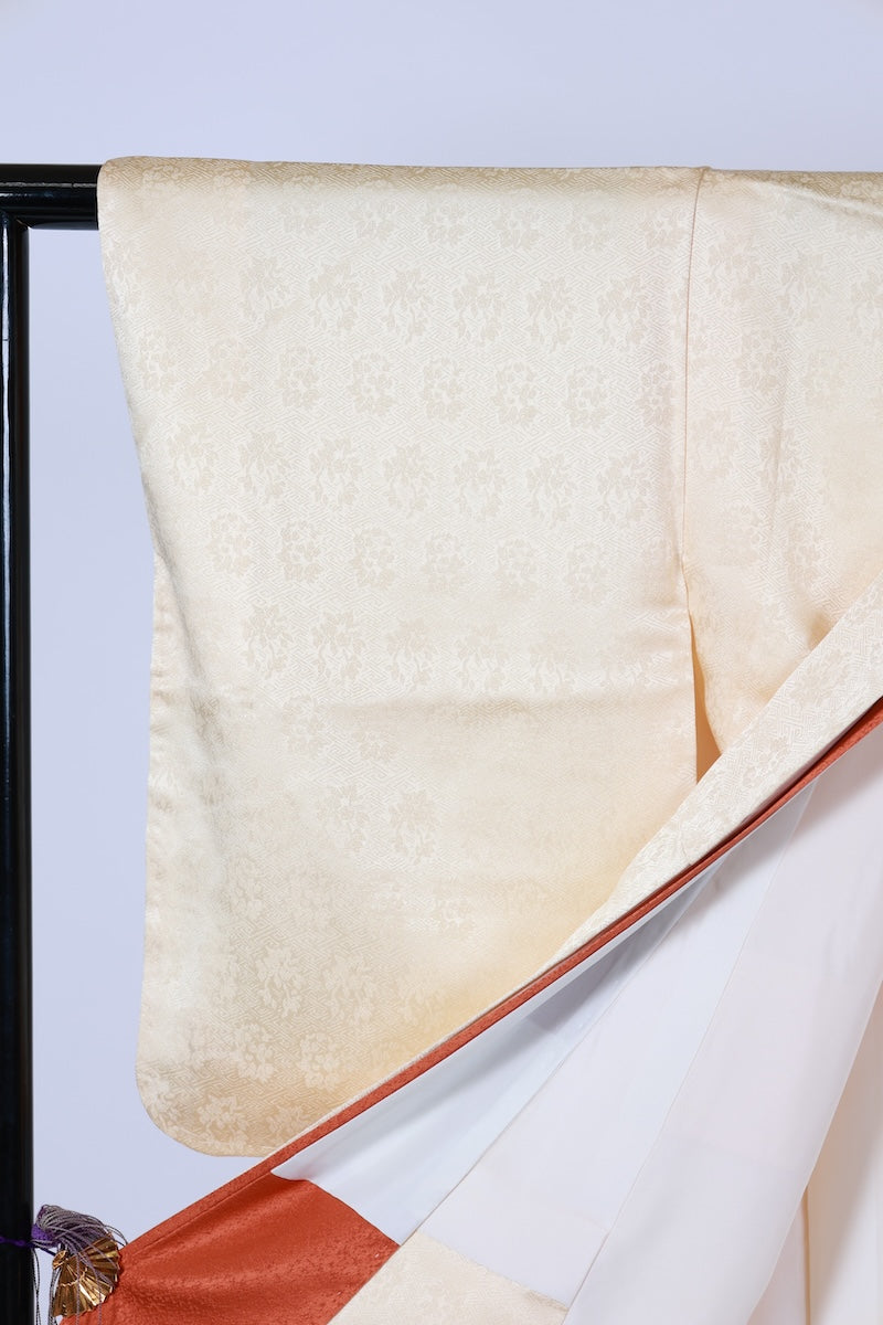 Japanese kimono used <houmongi> Msize  silk 100% /T511