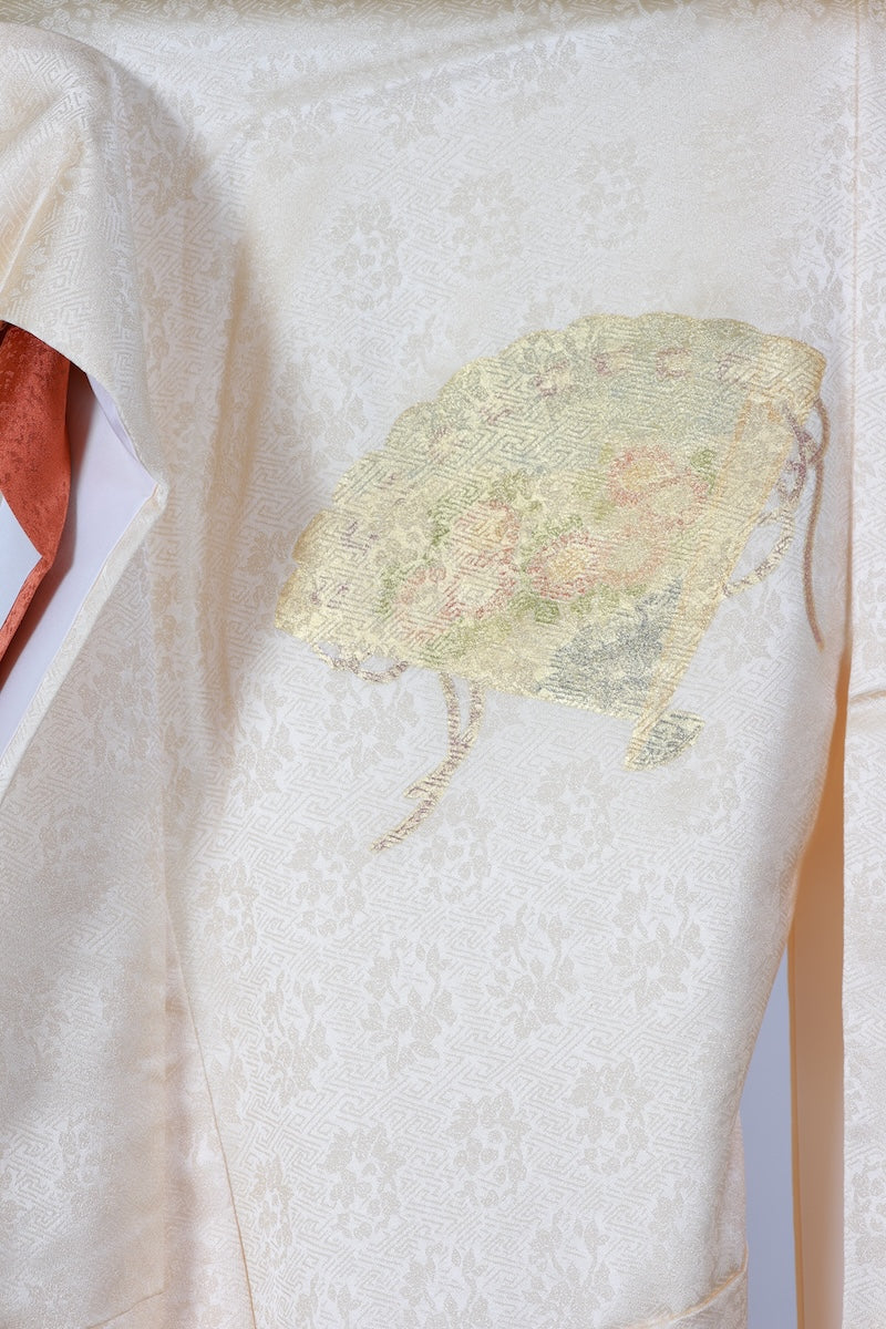 Japanese kimono used <houmongi> Msize  silk 100% /T511
