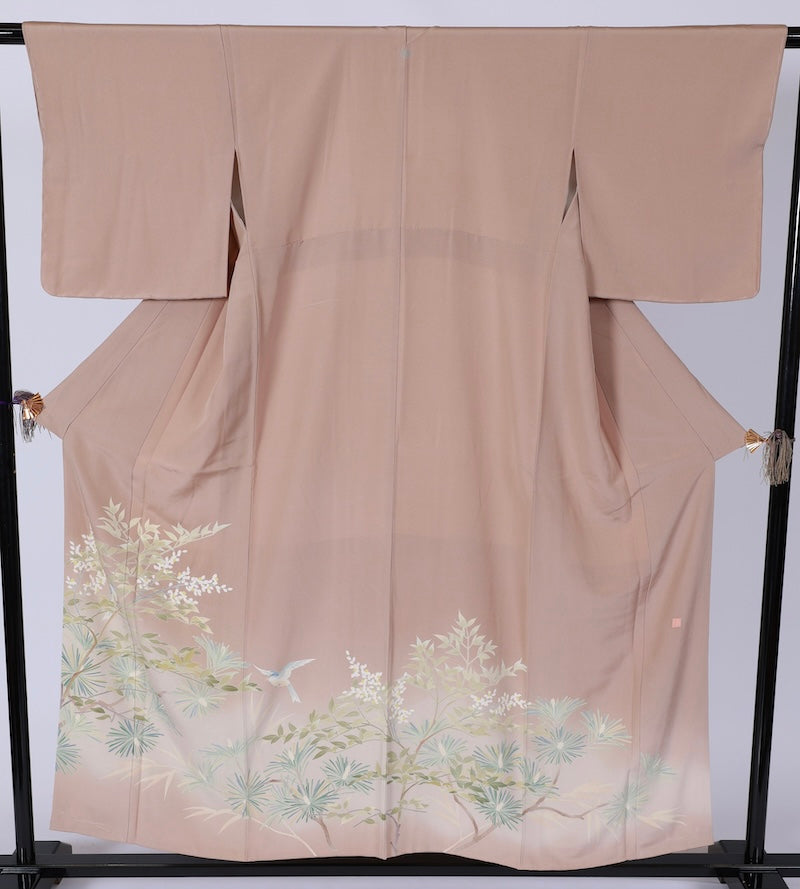 Japanese kimono used <Irotomesode> Msize  silk 100% /T510